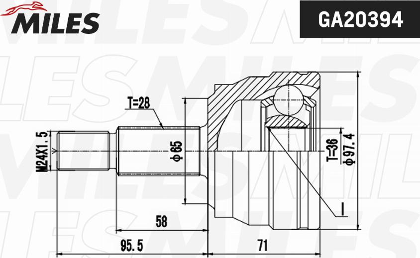 Miles GA20394 - Jeu de joints, arbre de transmission cwaw.fr