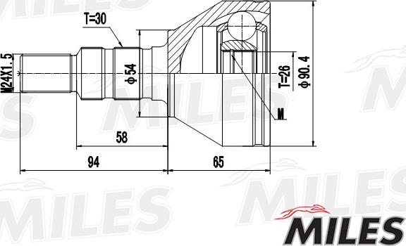 Miles GA20351 - Jeu de joints, arbre de transmission cwaw.fr