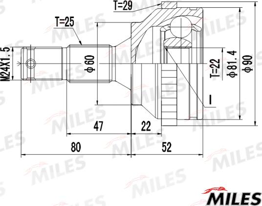 Miles GA20384 - Jeu de joints, arbre de transmission cwaw.fr