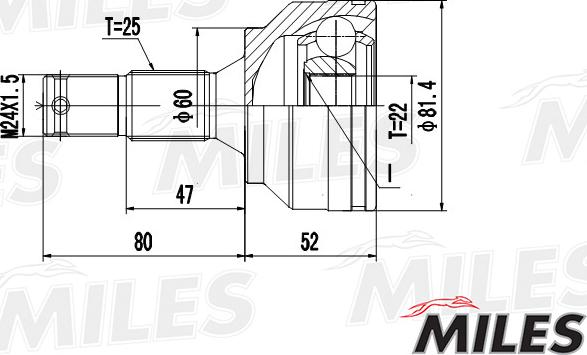 Miles GA20378 - Jeu de joints, arbre de transmission cwaw.fr