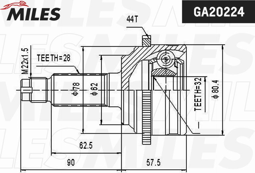 Miles GA20224 - Jeu de joints, arbre de transmission cwaw.fr