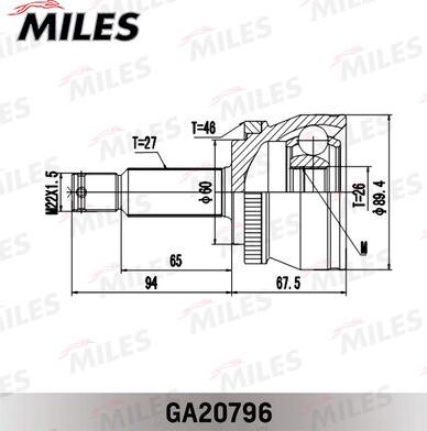 Miles GA20796 - Jeu de joints, arbre de transmission cwaw.fr