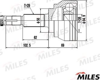 Miles GA20711 - Jeu de joints, arbre de transmission cwaw.fr