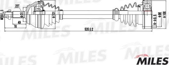 Miles GC01129 - Arbre de transmission cwaw.fr