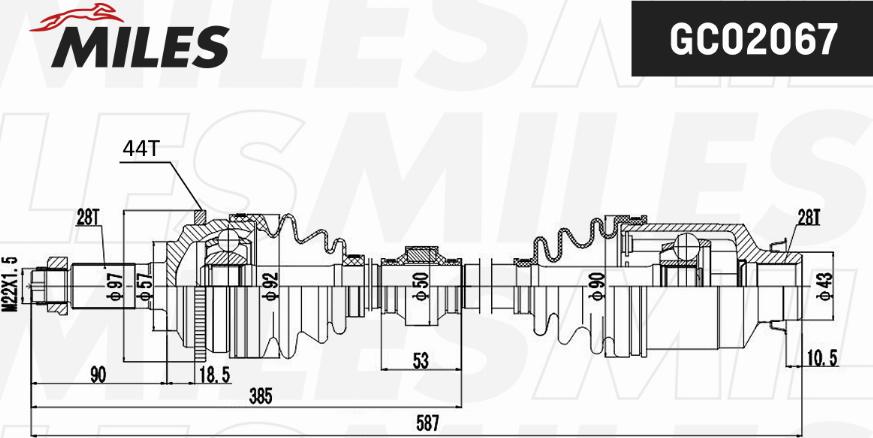 Miles GC02067 - Arbre de transmission cwaw.fr