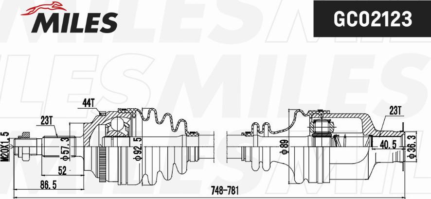 Miles GC02123 - Arbre de transmission cwaw.fr