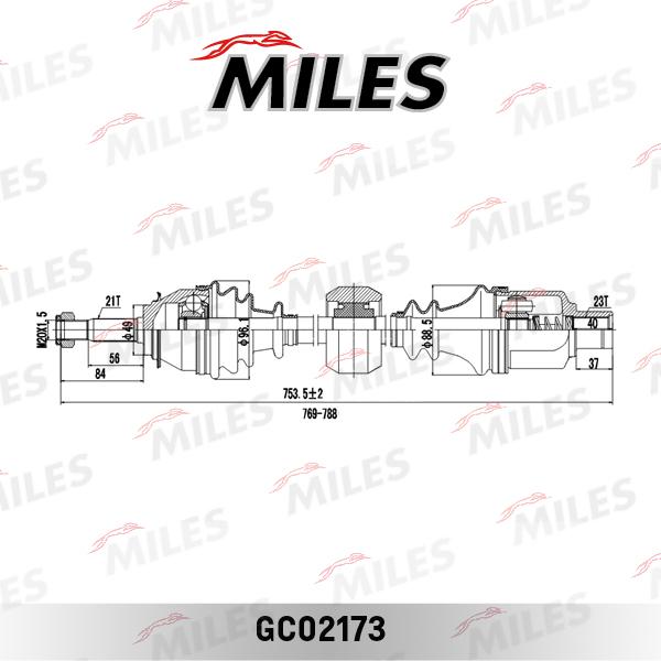 Miles GC02173 - Arbre de transmission cwaw.fr