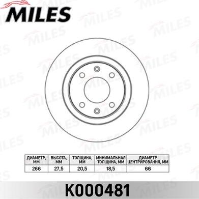 Miles K000481 - Disque de frein cwaw.fr