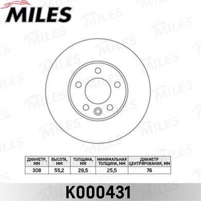 Miles K000431 - Disque de frein cwaw.fr