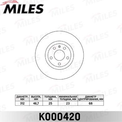 Miles K000420 - Disque de frein cwaw.fr