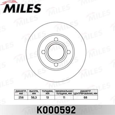 Miles K000592 - Disque de frein cwaw.fr