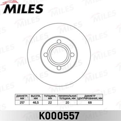 Miles K000557 - Disque de frein cwaw.fr