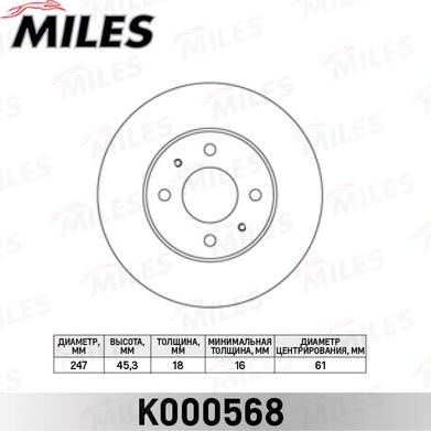 Miles K000568 - Disque de frein cwaw.fr