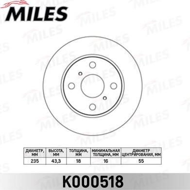 Miles K000518 - Disque de frein cwaw.fr