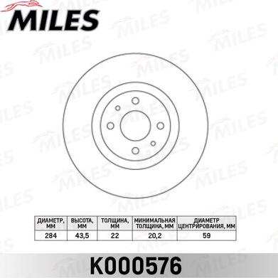 Miles K000576 - Disque de frein cwaw.fr