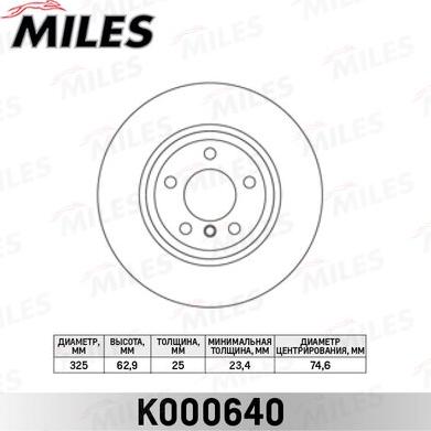 Miles K000640 - Disque de frein cwaw.fr