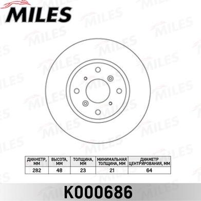 Miles K000686 - Disque de frein cwaw.fr