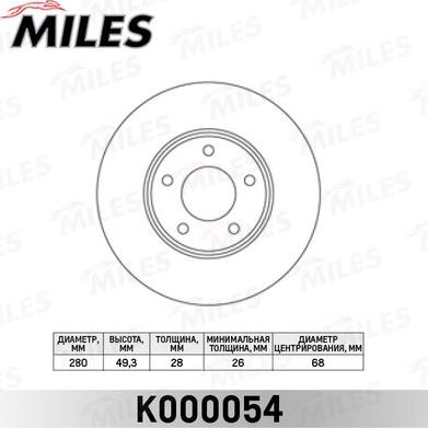 Miles K000054 - Disque de frein cwaw.fr