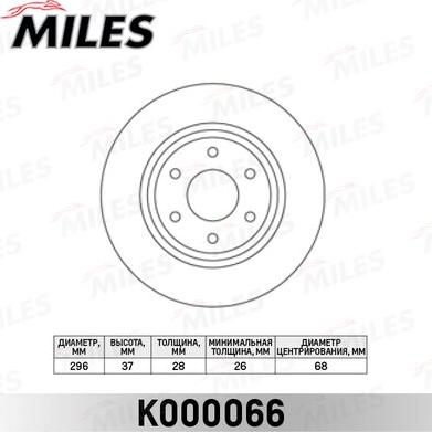 Miles K000066 - Disque de frein cwaw.fr