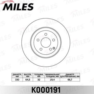 Miles K000191 - Disque de frein cwaw.fr