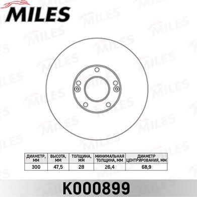 Miles K000899 - Disque de frein cwaw.fr