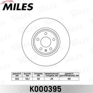 Miles K000395 - Disque de frein cwaw.fr