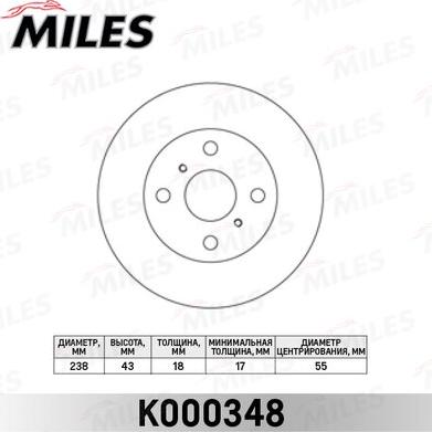 Miles K000348 - Disque de frein cwaw.fr