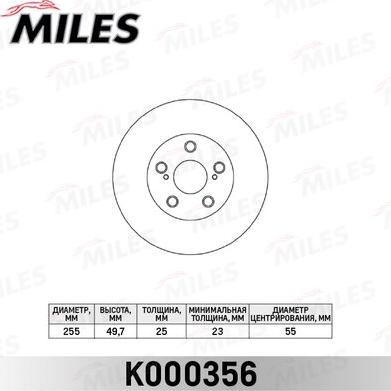 Miles K000356 - Disque de frein cwaw.fr