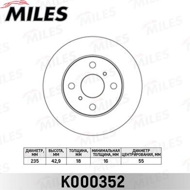 Miles K000352 - Disque de frein cwaw.fr