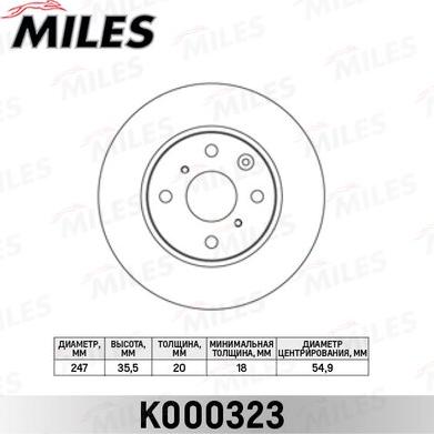 Miles K000323 - Disque de frein cwaw.fr