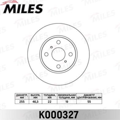 Miles K000327 - Disque de frein cwaw.fr