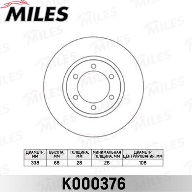 Miles K000376 - Disque de frein cwaw.fr