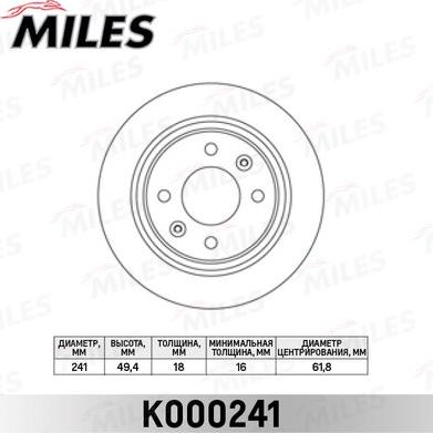 Miles K000241 - Disque de frein cwaw.fr