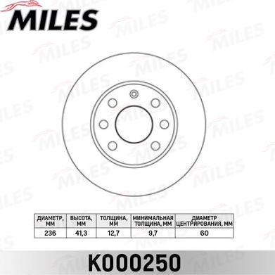 Miles K000250 - Disque de frein cwaw.fr