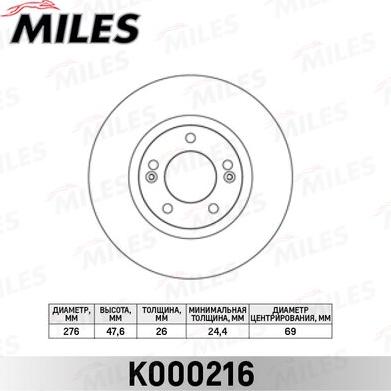 Miles K000216 - Disque de frein cwaw.fr