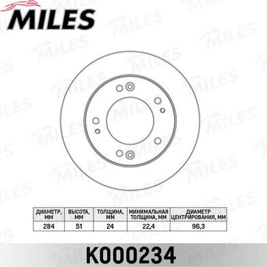 Miles K000234 - Disque de frein cwaw.fr