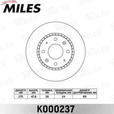 Miles K000237 - Disque de frein cwaw.fr