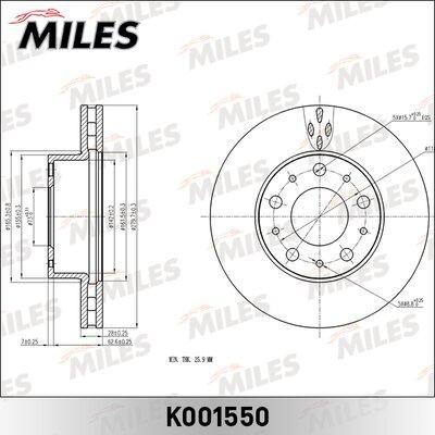 Miles K001550 - Disque de frein cwaw.fr