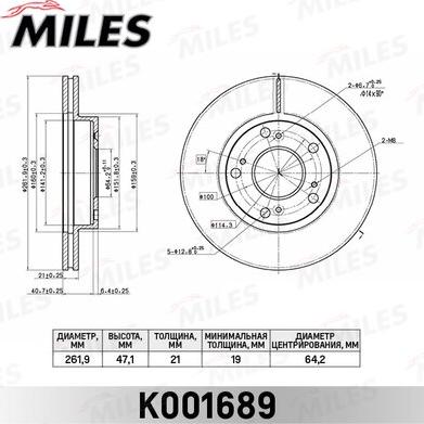 Miles K001689 - Disque de frein cwaw.fr