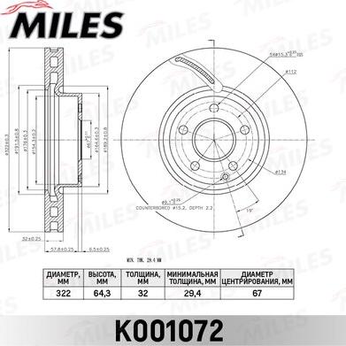 Miles K001072 - Disque de frein cwaw.fr