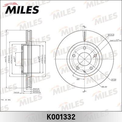 Miles K001332 - Disque de frein cwaw.fr