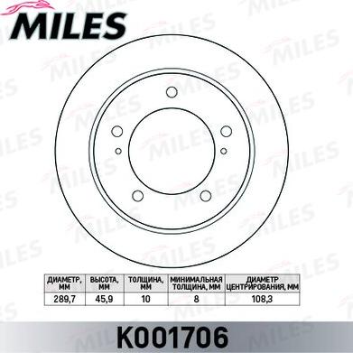 Miles K001706 - Disque de frein cwaw.fr