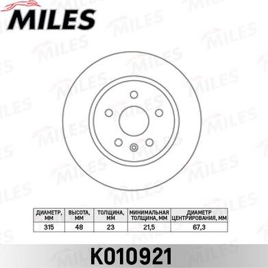 Miles K010921 - Disque de frein cwaw.fr