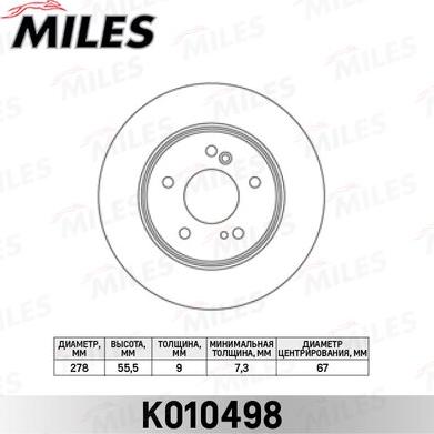 Miles K010498 - Disque de frein cwaw.fr