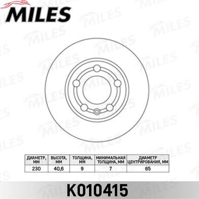 Miles K010415 - Disque de frein cwaw.fr