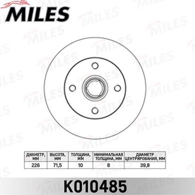 Miles K010485 - Disque de frein cwaw.fr