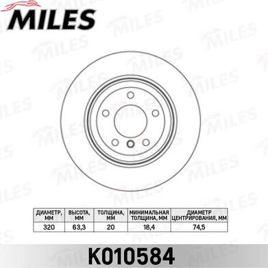 Miles K010584 - Disque de frein cwaw.fr