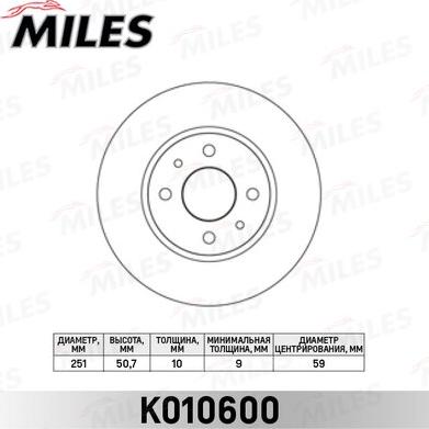 Miles K010600 - Disque de frein cwaw.fr