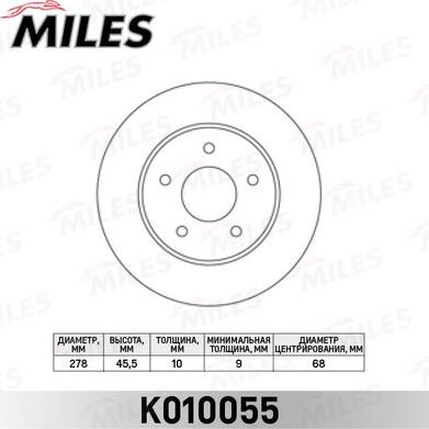 Miles K010055 - Disque de frein cwaw.fr