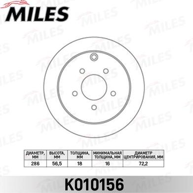 Miles K010156 - Disque de frein cwaw.fr